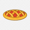 Delicious cherry pie icon, cartoon style Royalty Free Stock Photo