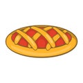 Delicious cherry pie icon, cartoon style Royalty Free Stock Photo