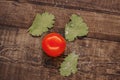 delicious cherry tomatoes sprinkled with salt on a wooden background Royalty Free Stock Photo