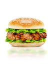 Delicious chicken burger Royalty Free Stock Photo