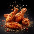 Delicious Chicken Wings With Chili Powder Stock Image