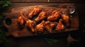 Delicious Chicken Wings On Wooden Board - Southern Countryside Inspired