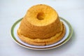 Delicious Chiffon cake on a white plate Royalty Free Stock Photo