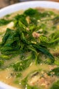 A delicious Chinese dish with wild vegetables in soup Royalty Free Stock Photo