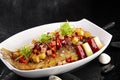 Delicious Chinese food, braised fish with chilli