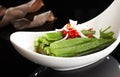 Delicious Chinese food, okra with sauce Royalty Free Stock Photo