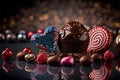 Delicious chocolate background, ultra realistic, Generative Ai