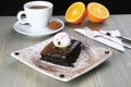 Delicious chocolate brownie cake Royalty Free Stock Photo