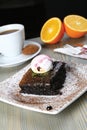 Delicious chocolate brownie cake Royalty Free Stock Photo