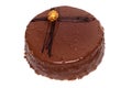 Delicious chocolate cake isolated on white background Royalty Free Stock Photo