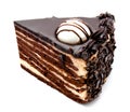Delicious chocolate cake pastry isolated on a white