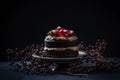 Delicious chocolate cake with strawberry and cheese cream Royalty Free Stock Photo