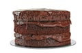 Delicious chocolate cake on white background Royalty Free Stock Photo