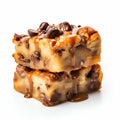 Delicious Chocolate Chip Bread Pudding With Decadent Sauce Royalty Free Stock Photo