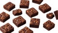 Delicious chocolate chip brownies arranged in a pattern Royalty Free Stock Photo