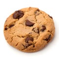 Delicious chocolate chip cookie isolated on white background Royalty Free Stock Photo