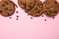 Delicious chocolate chip cookies Royalty Free Stock Photo