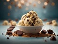 Delicious chocolate chip gelato, dreamy indulgence, with rich, creamy texture and decadent chocolate