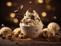 Delicious chocolate chip gelato, dreamy indulgence, with rich, creamy texture and decadent chocolate