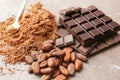 Delicious chocolate, cocoa powder Royalty Free Stock Photo