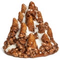 Delicious Chocolate Dessert Mountain with Waffle Cones and Creamy Drizzle Royalty Free Stock Photo