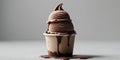 Delicious Chocolate Ice Cream in a Paper Cup Royalty Free Stock Photo