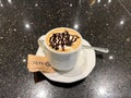 A delicious chocolate latte served on the MSC Cruise Ship Divina in Port Canaveral, Florida