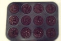 Delicious chocolate muffin cookies in a baking tin