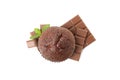 Delicious chocolate and muffin isolated on background Royalty Free Stock Photo