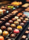 Delicious Chocolate Praline Assortment. Generative AI Royalty Free Stock Photo