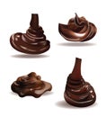 Delicious Chocolate Set. Realistic Vector Illustration