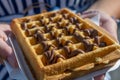Delicious chocolate waffle Royalty Free Stock Photo