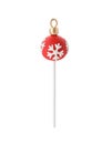 Delicious Christmas ball cake pop isolated on white Royalty Free Stock Photo