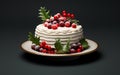 Delicious Christmas cake, AI generated