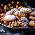 Delicious Christmas cookies, AI generated