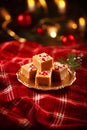 Delicious Christmas fudge with decoration, AI generated