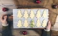 Delicious Christmas gingerbread cookies. Royalty Free Stock Photo