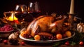 Delicious Christmas roasted turkey, AI generated