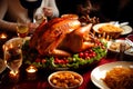 Delicious Christmas roasted turkey, AI generated Royalty Free Stock Photo