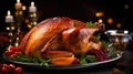 Delicious Christmas roasted turkey, AI generated