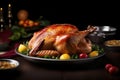 Delicious Christmas roasted turkey, AI generated Royalty Free Stock Photo