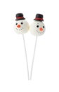 Delicious Christmas snowman cake pops isolated on white Royalty Free Stock Photo