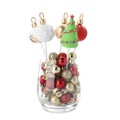Delicious Christmas themed cake pops in vase isolated on white Royalty Free Stock Photo