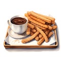 Delicious Churros With Rich Chocolate Sauce