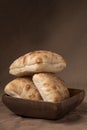 Delicious ciabatta bread stacked in a bowl Royalty Free Stock Photo