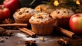 A delicious cinnamon muffin, sprinkled with a golden-brown crumble topping Royalty Free Stock Photo