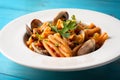 Delicious clam pasta dish Royalty Free Stock Photo