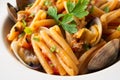 Delicious clam pasta dish Royalty Free Stock Photo