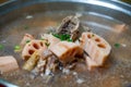 A delicious classic Chinese dish, lotus root ribs soup