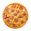 Delicious classic italian Pizza Pepperoni with sausages and cheese mozzarella